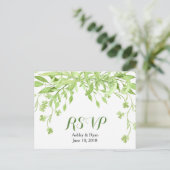 Invitation Carte Postale Verdure Clover Floral Mariage RSVP (Debout devant)