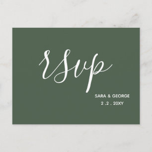 Invitation Carte Postale Verdure rustique Calligraphie simple Moderne RSVP