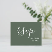 Invitation Carte Postale Verdure rustique Calligraphie simple Moderne RSVP (Debout devant)