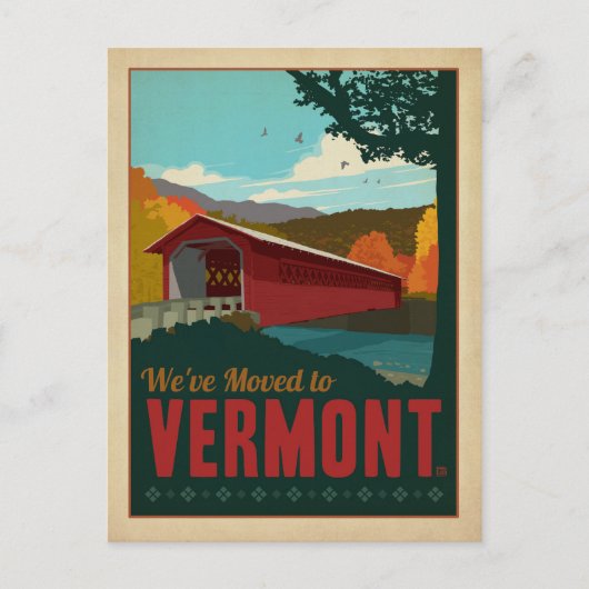 Invitation Carte Postale Vermont | Nous avons déménagé (Devant)