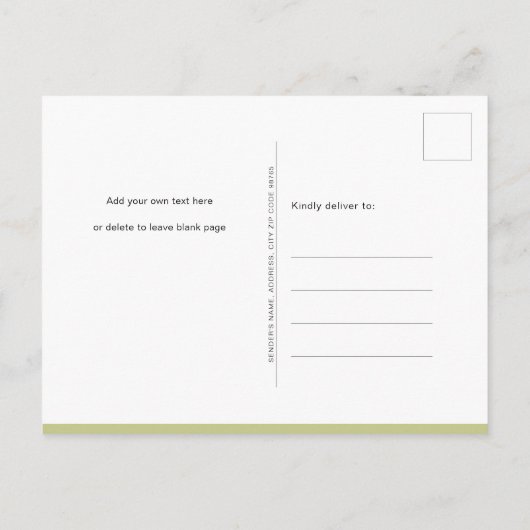 Invitation Carte Postale Vert on peut attendre plus mignon Baby shower fill (Dos)