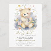 Invitation Carte Postale Vert on peut attendre plus mignon Baby shower fill (Devant)