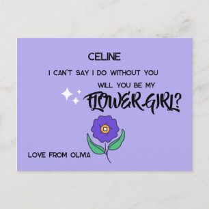 Invitation Carte Postale Veux-tu être ma Fille Fleuriste ? Texte modifiable