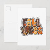 Invitation Carte Postale Vibes d'automne Feuilles d'automne Épice de citrou (Devant / Derrière)