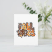 Invitation Carte Postale Vibes d'automne Feuilles d'automne Épice de citrou (Debout devant)