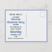 Invitation Carte Postale Victorian Blue Stripe Chaise Lounge (Dos)