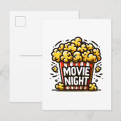 Invitation Carte Postale Vidéo Night Delight Jouer Popcorn (Devant / Derrière)