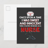 Invitation Carte Postale Vie infirmière | Je Travaille Comme Infirmière (Devant / Derrière)