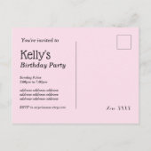 Invitation Carte Postale vin, anniversaire adulte, (Dos)