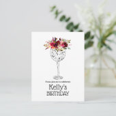 Invitation Carte Postale vin, anniversaire adulte, (Debout devant)