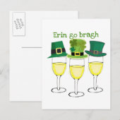 INVITATION CARTE POSTALE VIN ERIN GO BRAGH SAINT PATRICKS JOUR (Devant / Derrière)