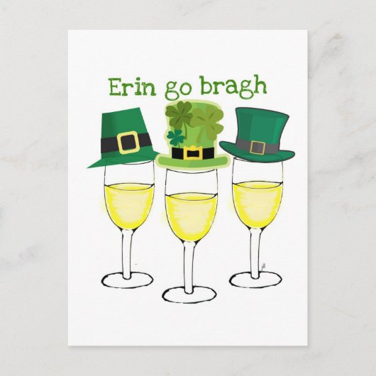 INVITATION CARTE POSTALE VIN ERIN GO BRAGH SAINT PATRICKS JOUR (Devant)