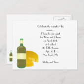 Invitation Carte Postale Vin et fromage (Devant / Derrière)