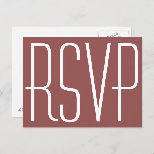 Invitation Carte Postale Vin rustique et blanc RSVP (Devant / Derrière)