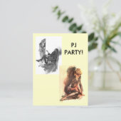 Invitation Carte Postale Vintage PJ PARTY ! (Debout devant)