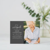 Invitation Carte Postale Virtual Celebrate the Extraordinaire Life Modern P (Debout devant)