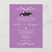 Invitation Carte Postale Voiture classique n'importe quelle couleur violet (Devant)