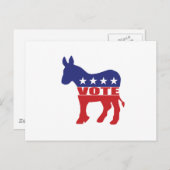 Invitation Carte Postale Vote Parti démocrate (Devant / Derrière)
