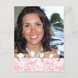 Invitation Carte Postale Votre photo Pink Graduation Open House