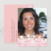 Invitation Carte Postale Votre photo Pink Graduation Open House (Devant / Derrière)