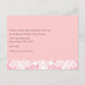 Invitation Carte Postale Votre photo Pink Graduation Open House (Dos)