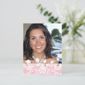 Invitation Carte Postale Votre photo Pink Graduation Open House (Debout devant)