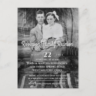 Invitation Carte Postale Votre Réunion de famille vintage de photo
