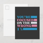 Invitation Carte Postale Vous êtes focalisé sur le mauvais 1% LGBT Trans (Devant / Derrière)