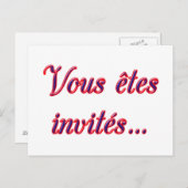 Invitation Carte Postale Vous Êtes Invité (Devant / Derrière)