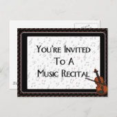 Invitation Carte Postale Vous êtes invité à une musique Considérant (Devant / Derrière)