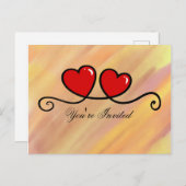 Invitation Carte Postale Vous êtes invité - Coeurs (Devant / Derrière)