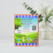 Invitation Carte Postale Vous êtes Invité, Entreprise Pique-nique Été Code  (Debout devant)