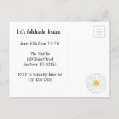 Invitation Carte Postale Vous êtes Invité Fleur Fête des mariées Fleur Fais (Dos)