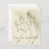 Invitation Carte Postale Vous êtes invité | Lautrec - Couple dansant (Devant / Derrière)