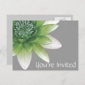 Invitation Carte Postale Vous êtes invité | Paix le Beau Lotus Vert (Devant / Derrière)