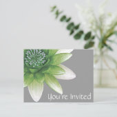 Invitation Carte Postale Vous êtes invité | Paix le Beau Lotus Vert (Debout devant)