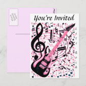 Invitation Carte Postale Vous êtes invité, Rock_ (Devant / Derrière)