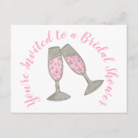 Vous êtes Invité Verre de Champagne Rose Shower de
