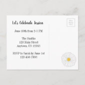 Invitation Carte Postale Vous êtes invitée Fête de mariage Florale Fleur de (Dos)