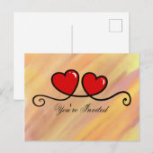 Invitation Carte Postale Vous êtes invités - Cœurs (Devant / Derrière)