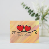 Invitation Carte Postale Vous êtes invités - Cœurs (Debout devant)