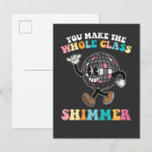 Invitation Carte Postale Vous faites briller toute la classe rétro funky (Devant / Derrière)