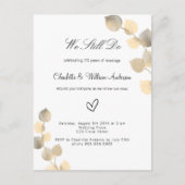 Invitation Carte Postale Vow renouvellement golden eucalyptus feuillage bla (Devant)