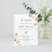 Invitation Carte Postale Vow renouvellement golden eucalyptus feuillage bla (Debout devant)