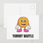 Invitation Carte Postale Waffer Food Kawaii Visage (Devant / Derrière)