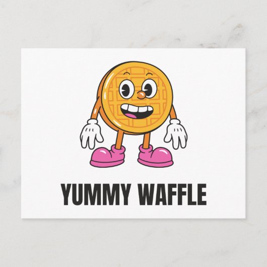 Invitation Carte Postale Waffer Food Kawaii Visage (Devant)