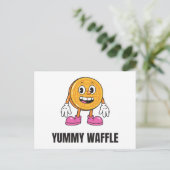 Invitation Carte Postale Waffer Food Kawaii Visage (Debout devant)