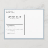 Invitation Carte Postale Watercolor Blue Floral Anchor Nautical Wedding (Dos)