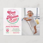 Invitation Carte Postale Watermelon One in a Melon Photo Premier anniversai (Devant)