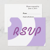 Invitation Carte Postale Wedding RSVP Lavender et White Swirls (Devant / Derrière)